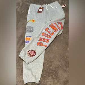 NWT - Mitchell & Ness Men’s Heather Gray Phoenix Suns Fleece Sweatpants, Sz - M